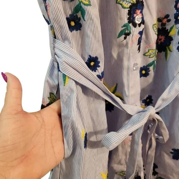 Floral Embroidered Shirt Dress - Picture 4 of 8